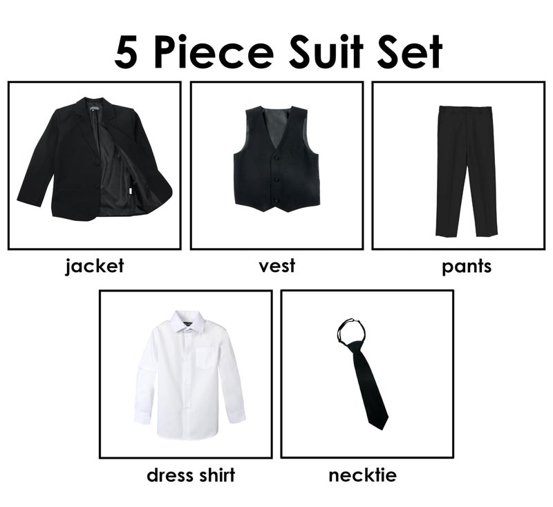 Spring Notion Baby Boys' Classic Fit Formal Black Dress Suit Set 12M (Medium) - Image 3